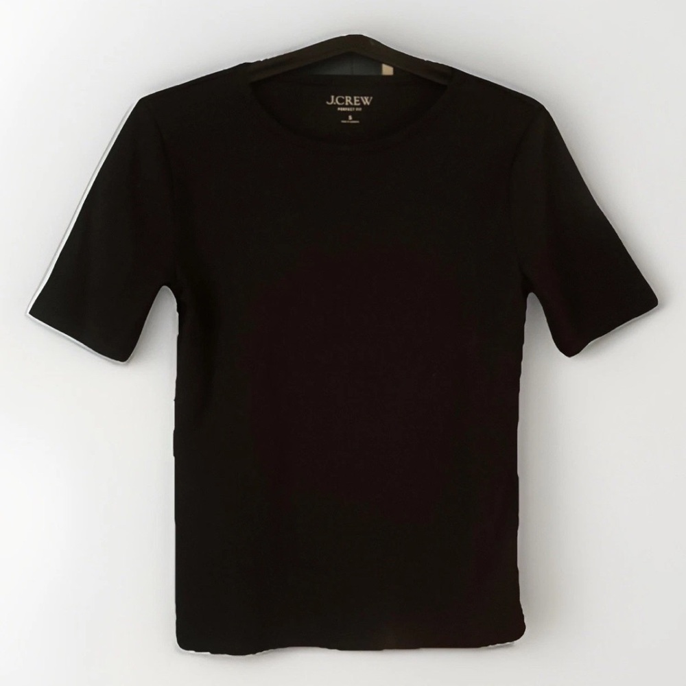 J. Crew Womens Black Perfect Fit Tee 100% Cotton Size S